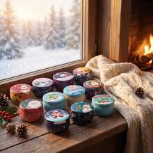Christmas DIY Candle Making Complete Kit 44pcs, Includes 4 Christmas Pattern Candle Jars With Lids And 40pcs Full Set Of Accessories, Suitable For Making Scented Candles, Creating A Warm Holiday Atmosphere - 44pcs/4 Sets/No. 2 - View 9
