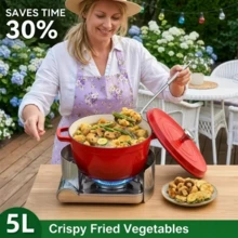 This Multi-Functional Deep Fryer Combines Stewing, Boiling, Braising, Soup Making, Steaming, And Stir-Frying Into One Appliance. It Is Compatible With All Heat Sources And Requires No Assembly. Suitable For Family Restaurants And Outdoor Patios. - View 9