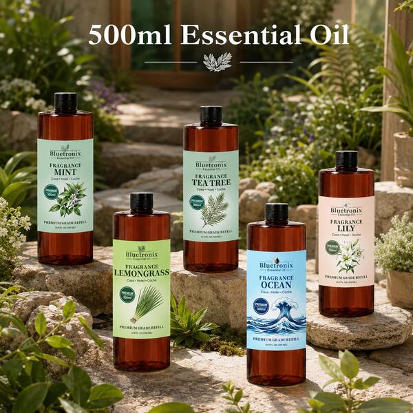 Óleo Essencial Natural de Luxo/Líquido de Recarga de Fragrância de 500ml Abrangendo Eucalipto, Oceano, Limão, Lavanda, Lírio, Hortelã e Outras Novas Fragrâncias | Adequado para Pedras Difusoras, Queimadores de Aroma, Difusores Sem Chama, Difusores de Carro e Outros Dispositivos para Casa, Quarto, Sala de Estar, B&B, Hotel, Salão de Beleza | Durável e de Longa Duração, Criando uma Atmosfera de Luxo Estilo INS, Adequado para Inauguração de Casa, Saudações de Feriados, Presentes de Negócios, Presentes para Amigos e Família e Outras Ocasiões