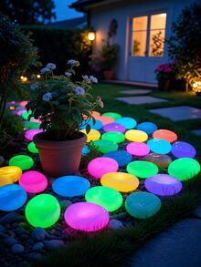 300pcs Experience Magical Large-Sized Glow-In-The-Dark Pebbles – Perfect For Aquariums, Wedding Venues, And Gardens (38-Piece Set) | Create A Starry-Sky Indoor Ambiance Or Romantic Outdoor Nighttime Glow; Suitable For All Seasons. - Multicolor - View 8