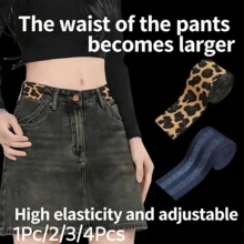 1Pc/2/3/4Pcs DIY Sewing Tool Adjustable Elastic Waistband Extender, New Buttonless Polyester Invisible Elastic Band, Seamless High Elasticity Extension Strap For Pants/Skirts - Multicolor - View 9