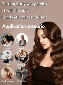 Juego de 4 piezas/Set de rizadores de cabello sin calor de seda, rizadores de cabello sin calor suaves con clips ajustables, adecuados para rizos DIY al dormir, regreso a la escuela, esencial para viajes y vacaciones, accesorios para el cabello, productos para rizar el cabello, herramientas para rizar el cabello, rodillos para el cabello, rizos sin calor - Multicolor - Ver 7
