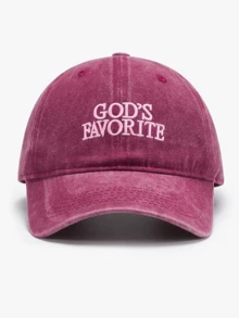 1pc Washed Baseball Cap, Printed With GOD'S FAVORITE, Vintage Dad Hat, Unisex Y2K Street Style Sun Hat, Suitable For Summer Travel And Daily Wear, Men's And Women's Hats Same Style, Suitable For All Seasons Spring Summer Autumn Winter, Perfect Gift For Valentine's Day, Bachelor Party, Father's Day, Mother's Day, Teacher's Day, Back To School, Halloween, Bride, Student, Teacher - A - View 8