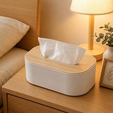1pc Tissue Box, Plastic Tissue Storage Box, Bathroom Tissue Dispenser, Tissue Storage Organizer, Suitable For Home Living Room, Bathroom Countertop, Restaurant, Hotel - Multicolor - View 2