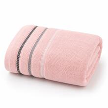 Luxury Cotton Towel And Bath Towel Set - Soft, Absorbent, Multi-Color Striped Collection For Bathroom Essentials - Pink - View 1
