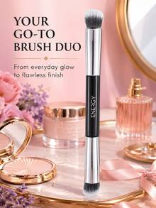 ENERGY Premium Single 2-In-1 Makeup Tool - Dual-Ended Precision Brush For Concealing, Detail Blending, And Spot Setting - Black Handle - Black - View 7