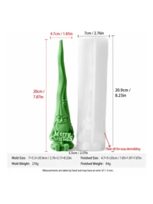 Tall Gnome Christmas Tree 2-Piece Silicone Mold For Candle, Resin, Plaster DIY Christmas Decoration Holiday Gift Handmade Mold - Christmas Silicone Mold - View 11