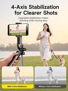 Tripod Tongkat Selfie yang Dapat Diperpanjang 1,8m dengan Pegangan Anti-Guncangan Manual, Remote Bluetooth Nirkabel, Lampu Pengisi Kecantikan Tunggal/Ganda Opsional, Dudukan Ponsel Portabel, Cocok untuk Selfie Perjalanan, Vlog, dan Siaran Langsung - View 2
