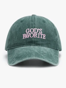 1pc Washed Baseball Cap, Printed With GOD'S FAVORITE, Vintage Dad Hat, Unisex Y2K Street Style Sun Hat, Suitable For Summer Travel And Daily Wear, Men's And Women's Hats Same Style, Suitable For All Seasons Spring Summer Autumn Winter, Perfect Gift For Valentine's Day, Bachelor Party, Father's Day, Mother's Day, Teacher's Day, Back To School, Halloween, Bride, Student, Teacher - A - View 9