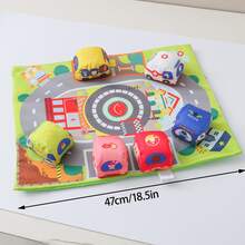 Libro de tela irrompible para bebé, juguete educativo de pesca de tela para bebés con modelo de coche y bolsa de almacenamiento, juguete de aprendizaje temprano - Multicolor - Ver 3