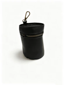 Handcrafted Genuine Leather Coin Bank, Made Of Top Grain Cowhide, Fits In Car Cup Holder, Can Be Used As Coin Purse, Coin Storage Box, Wallet Or Zipper Pouch, Full Grain Leather, Coffee Brown, Unique - Multicolor - View 11