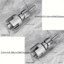 2件組雙功能PVC管螺紋切割工具組，內外螺紋切割器一體式，包含1/2'' 3/4'' 1''模具，手動水管螺紋套件，耐用耐磨DIY手工具，適用於居家水電維修 - 1/2'' 3/4''2件套 - 查看 2