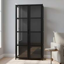 Acrylic Transparent Display Cabinet, Bamboo Collectible Display Cabinet, Cell Storage, Toy Model Display - Black - View 7