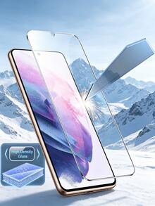 4 buah Pelindung Layar Kaca Tempered Transparan Definisi Tinggi, Kompatibel dengan Galaxy S26 S25 S24/ 17 16/ 17T/Poco/15c Note 15, Perlindungan Penuh, Kekerasan 9H, Anti Sidik Jari - Clear - View 7