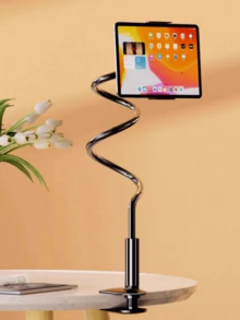 1 pieza Soporte de metal para teléfono - Rotación de 360° | Soporte ajustable y plegable para teléfono y tableta - Base antideslizante y colocación estable | Adecuado para escritorio, transmisión en vivo de teléfono/ver videos/maratón de series - Soporte para teléfono perezoso - Ver 6