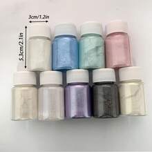 Set Of 9 Bottles Magic Aurora Mica Powder, For Resin Molds, Handmade Materials, Jewelry Making Wax Molding Materials, Coloring Resin, Making Candles And Epoxy Resin, Natural Pigment Powder - 9-color Dye Powder Set - View 3