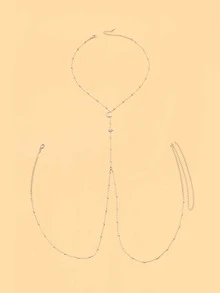 1件女款海灘派對X型身體鍊，派對身體飾品，獨特女裝配件，極簡主義飾品 - 星月形 - 查看 5