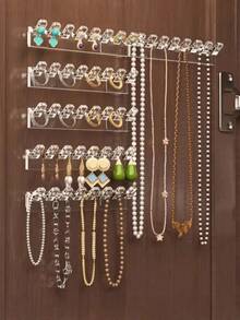 3pcs/6pcs/9pcs Jewelry Display Stand, Necklace Earring Stud Storage Hooks, Multi-Functional Jewelry Storage Hooks With 8 Hooks, Suitable For Necklaces, Bracelets And Earrings, Durable Plastic Material, Home Decor Storage Rack, Space-Saving, Can Display Rings, Earrings And Accessories, Jewelry Tower Stand, Jewelry Display Rack - Multicolor - View 2