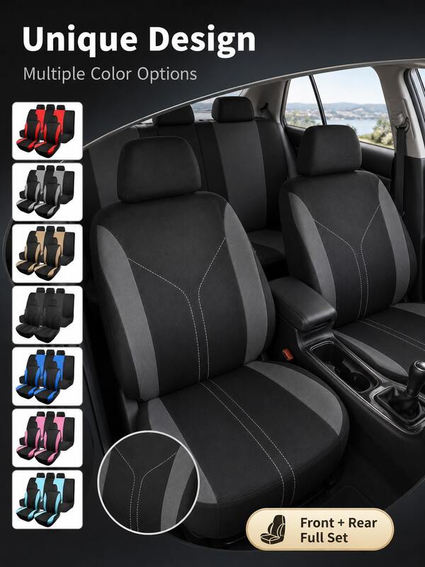 Universal Car Seat Cover; Comfortable, Soft Interior Seat Accessory; Creative, Minimalist Style; Stain-Resistant Seat Protector; Automotive Accessory.