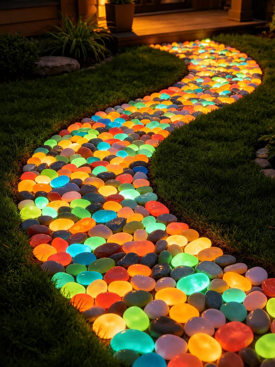 300pcs Large Fluorescent Glowing Pebbles, Suitable For Fish Tank, Wedding Venue And Garden (38pcs Set), Create Indoor Starry Sky Atmosphere Or Romantic Outdoor Night Glow Effect, All Seasons