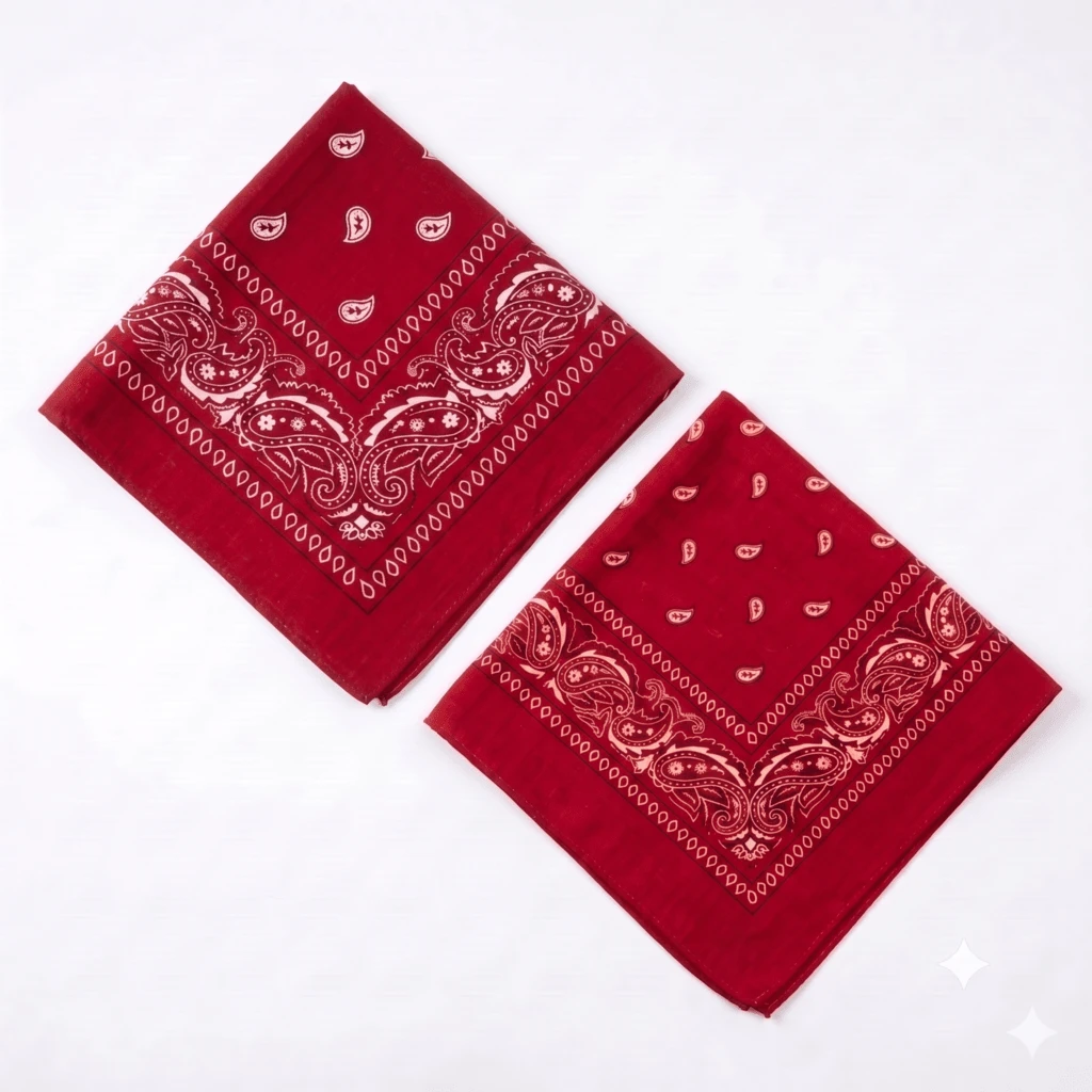Premium Printed Bandana Scarf - Classic Style And Total Versatility - Kit Of 2 Units - RED - View 1