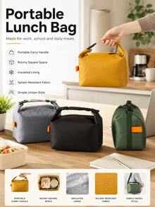 Minimalist Insulated Lunch Box Bag, Multi-Functional Portable Lunch Tote, Waterproof & Durable For Office Workers, Students, Outdoor Picnic, Large Capacity Travel Essential - Multicolor - View 2