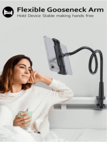 1 pieza Soporte de metal para teléfono - Rotación de 360° | Soporte ajustable y plegable para teléfono y tableta - Base antideslizante y colocación estable | Adecuado para escritorio, transmisión en vivo de teléfono/ver videos/maratón de series - Soporte para teléfono perezoso - Ver 7