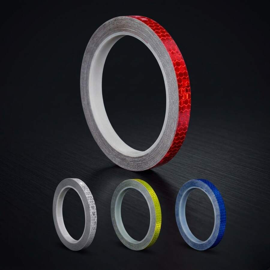 Vmingo 6pcs Reflective Sticker Protective Tape For Car, Motorcycle, Bike 1cm*8m | Warning Strip Decal