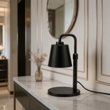 Minimalist Table Candle Warmer Lamp, Wear-Resistant Metal Shade, Full Timing And Brightness Adjustment Features. Perfect Home Ornament, Desirable Gift For Christmas, Graduation And Housewarming Events. - US A Type Plug(110-127V) - View 5