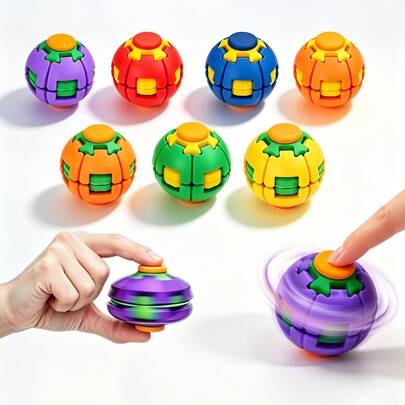 HelixCore 3D Twist Sphere Fidget Ball, Fidget Toys -Inspired Gear Spinner Sphere For Stress Relief, Relaxation & Focus, Leisure And Stress-Relief Toys, Party Supplies,Arcade & Table GamesIdeal Christmas,Birthday,Halloween,New Year Gift
