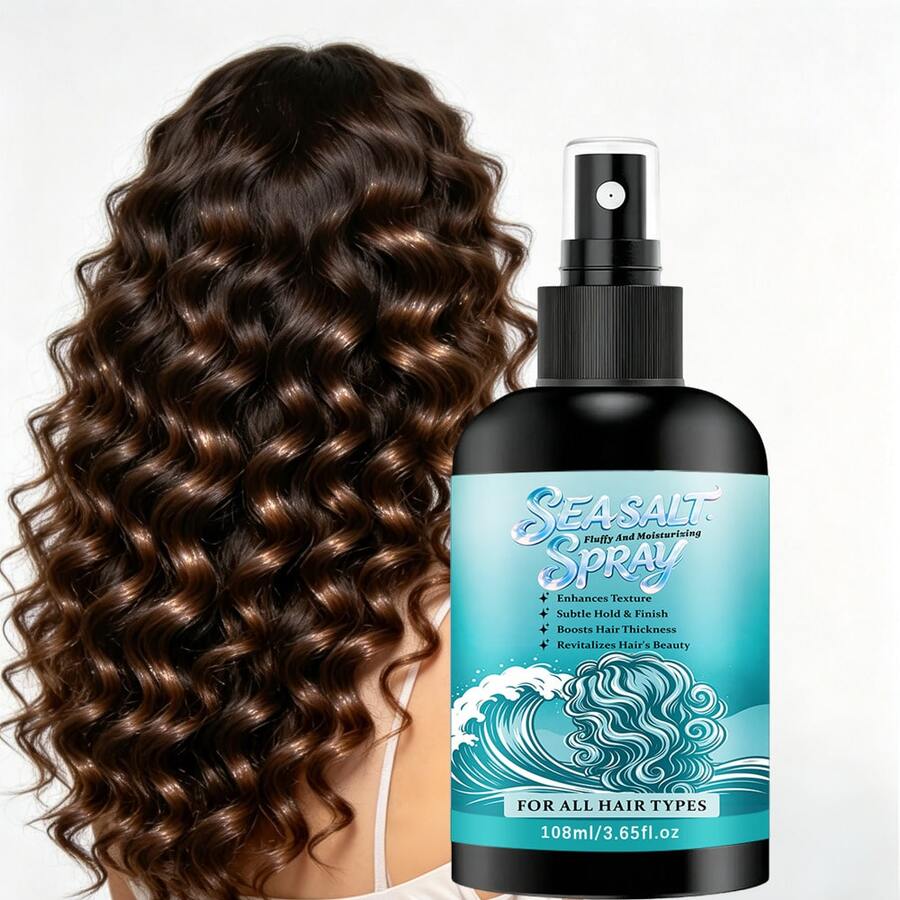 108ML Sea Salt Curl Styling Spray, Leave-In Curl Elasticity Spray, Sea Salt Spray, Volumizing Styling Sea Salt Spray, Lightweight Texture, Non-Greasy, Volumizing Styling Spray, Lightweight Hold, Dry Hair Styling Spray - 1pc - View 1