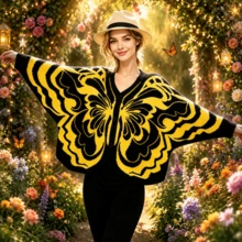 Butterfly Wing Cape Shawl For Women, Cosplay Costume Cape, Halloween Festival Party Wing-Shaped Shawl - View 2
