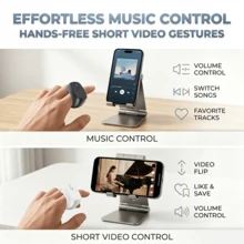 Smart Ring Remote, Bluetooth Page Turner For Reading Apps, Video Scroller, Music Controller, Camera Shutter, Like Button And Volume Control, Built-In 30mAh Battery - View 5