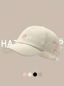 1件女款愛心刺繡網眼棒球帽，百搭夏季遮陽帽 - 彩色 - 查看 12
