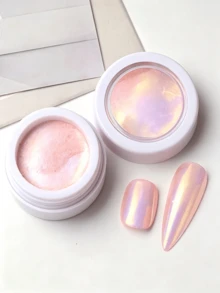 2pcs Y2K Aurora Magic Mirror Pink Holographic Color-Changing Glitter Powder, Effect For Nail Art Decoration And Nail Design, Suitable For Beginners And Home Salon Nail DIY Decoration - Multicolor - View 5