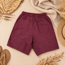 BOYS' BERMUDA SHORTS CHILDREN'S PREPPY FASHION NEW RELEASE - Burgundy - View 3