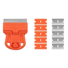 1 Set Of Cleaning Scraper, Kitchen Stove Cleaning Scraper, Glass Scraper Tool, With Additional Steel And Plastic Blades For Removing Stickers, Paper, Food Residue, Paint, And Glue From Ovens And Windows - Multicolor - View 9