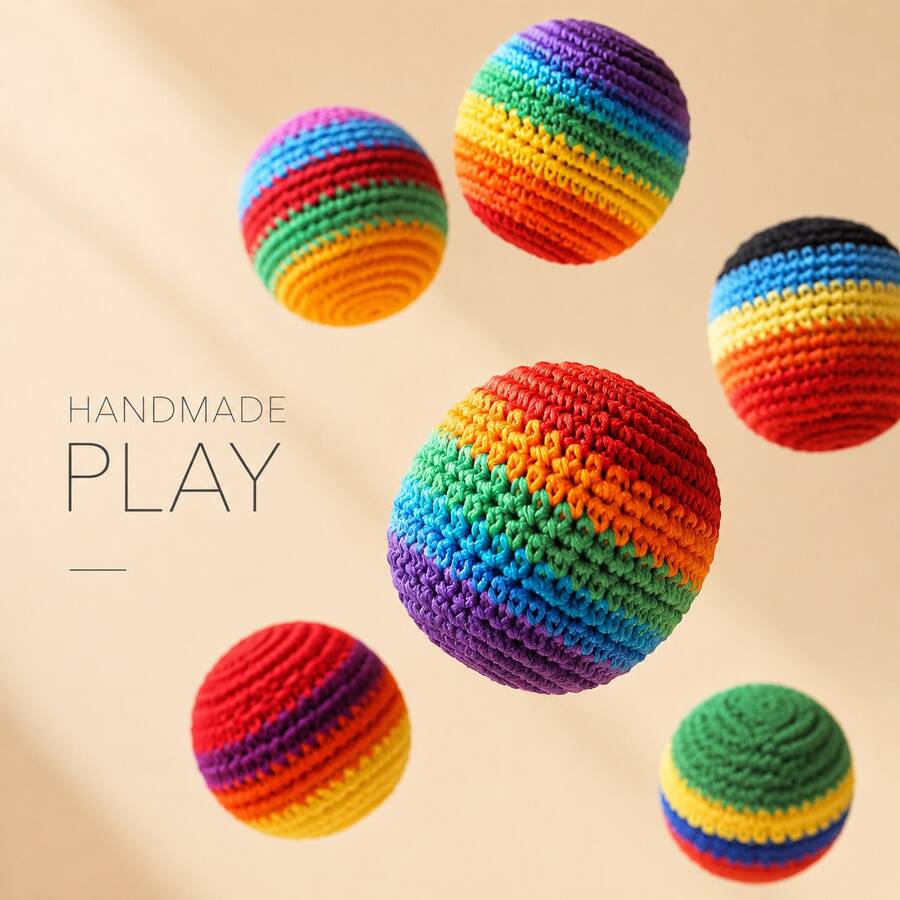 1pc Handmade Woven Juggling Ball, Suitable For Beginners, Upgraded Soft Fabric Bag, Multiple Colors Available, Suitable For Training And Practice, Suitable For Parties, Holidays And Skill Improvement, Random Color - Multicolor - View 1