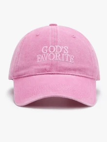 1pc Washed Baseball Cap, Printed With GOD'S FAVORITE, Vintage Dad Hat, Unisex Y2K Street Style Sun Hat, Suitable For Summer Travel And Daily Wear, Men's And Women's Hats Same Style, Suitable For All Seasons Spring Summer Autumn Winter, Perfect Gift For Valentine's Day, Bachelor Party, Father's Day, Mother's Day, Teacher's Day, Back To School, Halloween, Bride, Student, Teacher - A - View 6