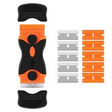 1 Set Of Cleaning Scraper, Kitchen Stove Cleaning Scraper, Glass Scraper Tool, With Additional Steel And Plastic Blades For Removing Stickers, Paper, Food Residue, Paint, And Glue From Ovens And Windows - Multicolor - View 12