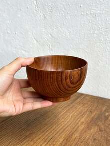 1個/2個 實木飯碗 日式簡約木紋碗 餐碗 大容量木製湯碗 麵湯碗 - 棕色 - 查看 7