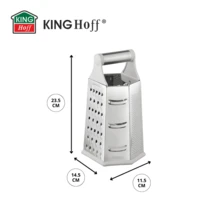 Vegetable Grater, 4-Sided, Stainless Steel. Dimensions: 23.5 * 14.5 * 11.5 Cm - Silver - View 7