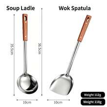 1 Set Peralatan Dapur Stainless Steel, Alat Masak Dapur Rumah Tangga, Termasuk Sendok Nasi, Sendok Sup, Sendok Berlubang, Spatula Datar, dan Alat Masak Tahan Lama Lainnya, Cocok untuk Penggunaan di Rumah dan Restoran, Peralatan Dapur, Peralatan Tahan Panas. - MultiWarna - View 13