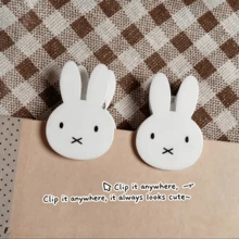 MIFFY 1 Set/2 Pcs Cute White Rabbit Acrylic PP Clips, Perfect Small Gift For Fans, Family And Friends - Multicolor - View 4