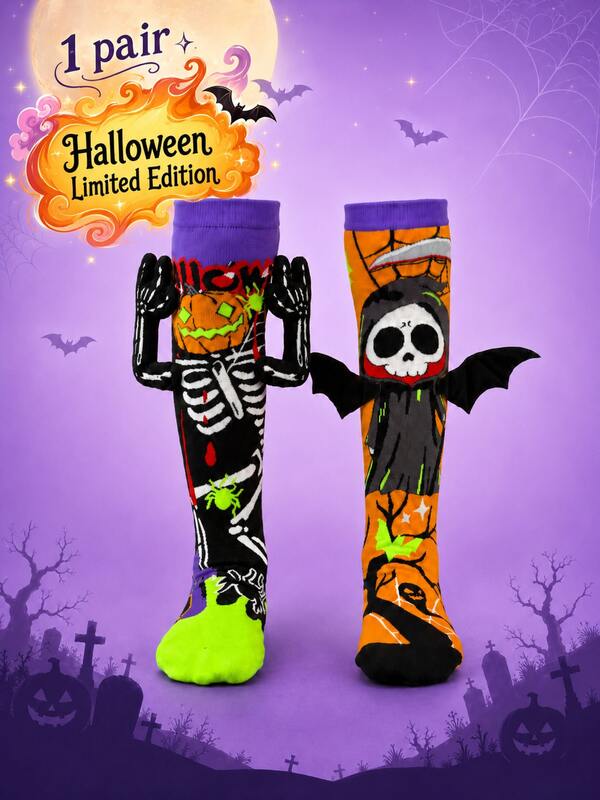 1 Par de Meias Acima do Joelho para Crianças no Halloween, Meias Infantis Fofas e Novas, Adequadas para Halloween, Fantasias de Feriado, Presentes Surpresa, Confortáveis, Fáceis de Combinar, Adequadas para Halloween, Ao Ar Livre, Brincadeiras, Reuniões, Festas, Feriados