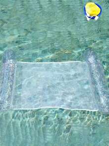 1 pieza Colchón inflable flotante con lentejuelas transparentes, flotador de piscina inflable de doble tubo con bomba de aire, sillón flotante plegable para piscina, vacaciones y ocio para adultos - Multicolor - Ver 13