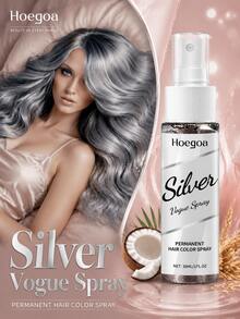 Hoegoa Silver Grey Hair Color Spray Deeply Nourish And Revitalize Hair Strengthen Hair Structure, Reduce Breakage And Splitting Grandma Grey Hair Dye Unisex Smoky Fashionable Punk Style Quick Coloring Hair Spray 30ml - Silver Grey Hair Color Spray - View 2