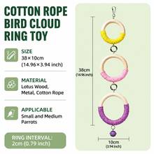 1pc Parrot Toy Round Ring Hoop Bird Cage Perch Hanging Ring Swing Bird Stand Cage Accessory - View 2