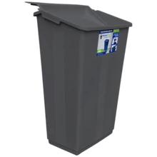 Bote de Basura 40 L, 2 En 1 Recogedor con Tapa Balancín - PlasticTrends - Bote de Basura, Recogedor de Basura, Cesto de Basura, Basurero, Material Polipropileno, Resistente y Ligero - Ideal para Cocina, Patio, Balcón, Azotea, Comercios, Interior y Exterior. - Gris - Ver 1