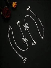 Elegant Minimalist Butterfly Body Chain, Stylish And Sexy Invisible Off-The-Shoulder Strap Jewelry, Adjustable Rhinestone Shoulder Chain Accessories - Multicolor - View 4